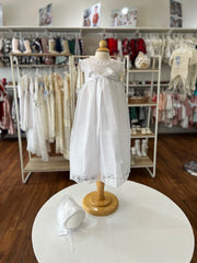 TRADITIONAL BAPTISM WHITE GOWN SLEEVE LESS RIBBON