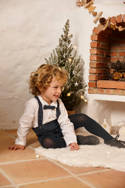 BOYS TWEED OVERALLS AND SHIRT SET