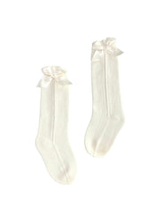 GIRLS KNEE HIGH BOW SOCKS V23