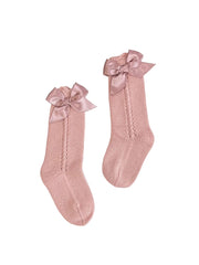 GIRLS KNEE HIGH BOW SOCKS V23