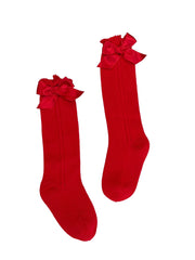 GIRLS KNEE HIGH BOW SOCKS V23