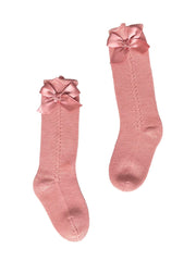 GIRLS KNEE HIGH BOW SOCKS V23