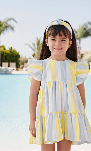 GIRL STRIPED FLOUNCE DRESS