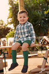 BOYS SQUARED LONG SLEEVE SHIRT AND SHORT SET