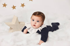 GIRL LACE COLLAR VELVET ROMPER