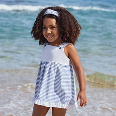 GIRLS STRIPES SLEEVELESS DRESS