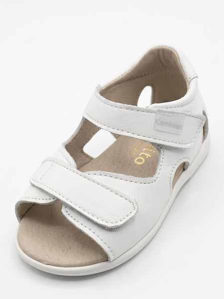 WHITE WITH VELCRO STRAP SANDAL