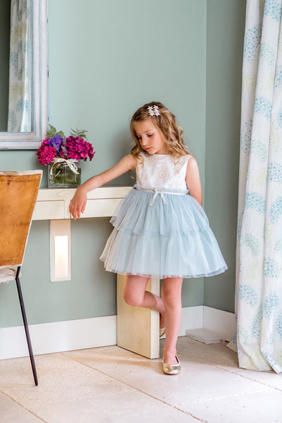 VESTIDO DE TUL NIÑA DETALLES FLORALES ZODIACO