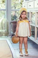 GIRL STRIPES AND CROCHET DETAILS SHORT DRESS ZODIACO