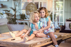 BABY DOG ON THE CHAIR AND BOWS SHORT DRESS SET TAURO