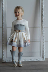 BABY LOVE IN LONDON PRINT GRAY DRESS