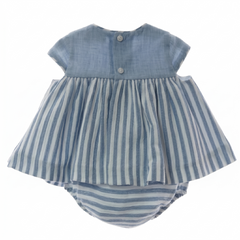 GIRLS STRIPED AND BOWS DRESS WITH BLOOMER 2P NAGARE
