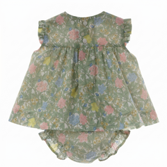 GIRLS PASTEL FLOWER DRESS WITH BLOOMER 2P WABISABI