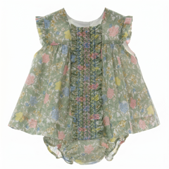 GIRLS PASTEL FLOWER DRESS WITH BLOOMER 2P WABISABI