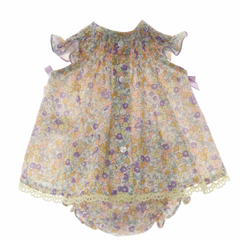 GIRLS LAVENDER FLOWERS AND BOWS DRESS WITH BLOOMER 2P SAMURAI
