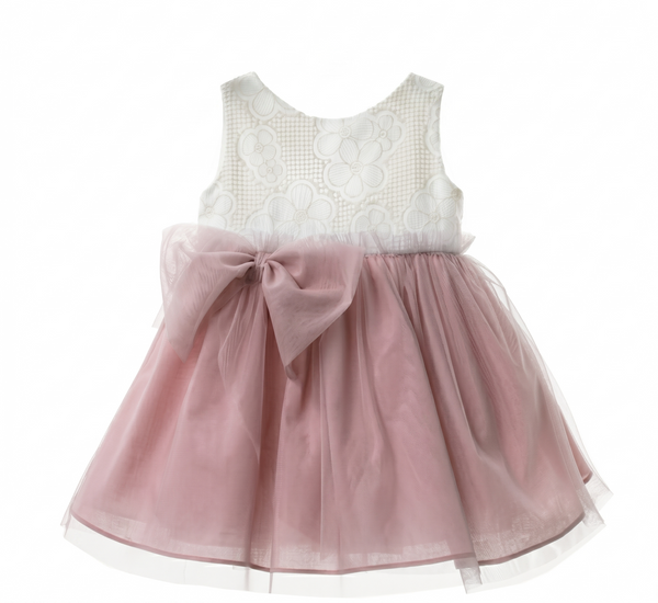 GIRLS TULLE AND EYELET DRESS CHOWA