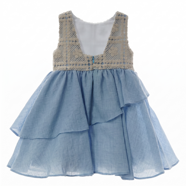 GIRLS CROCHET AND LEYERED DRESS NAGARE