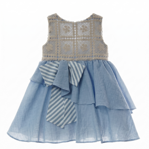 GIRLS CROCHET AND LEYERED DRESS NAGARE