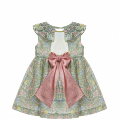 GIRLS PASTEL FLOWER SMOCKED COLLAR DRESS WABISABI