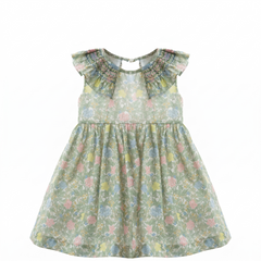 GIRLS PASTEL FLOWER SMOCKED COLLAR DRESS WABISABI