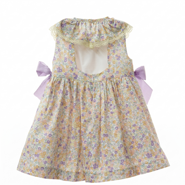 GIRLS LAVENDER FLOWERS AND BOWS DRESS SAMURAI