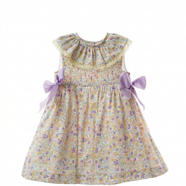 GIRLS LAVENDER FLOWERS AND BOWS DRESS SAMURAI