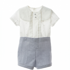 BOYS PLUMETI SHIRT WITH BUTTONS AND SHORT 2P CHOWA