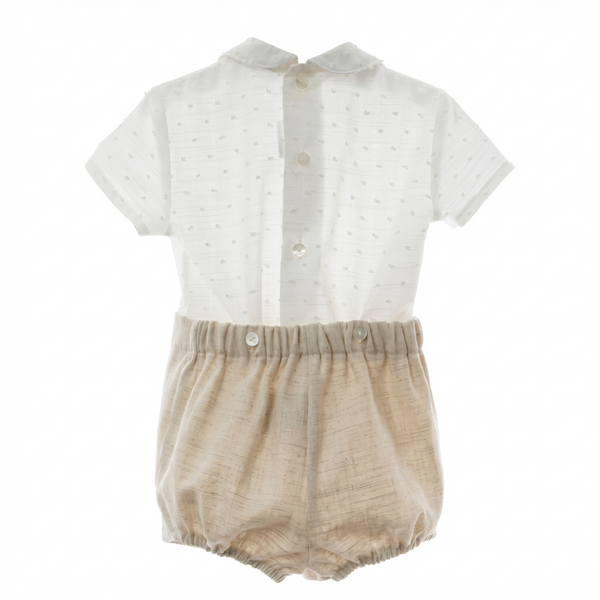 BOYS PLUMETI SHIRT WITH COLLAR AND LINEN SHORT 2P IKI