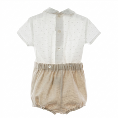BOYS PLUMETI SHIRT WITH COLLAR AND LINEN SHORT 2P IKI