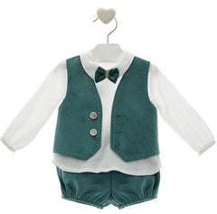 BOYS VELVET VEST AND SHORT SET AVA