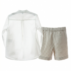 BOYS STRIPED SHORT WITH MAO COLLAR 2P GEISHA