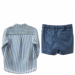 BOYS STRIPED SHIRT WITH SHORT 2P NAGARE