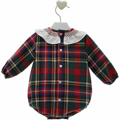 BABY TARTAN WITH RUFFLE COLLAR ROMPER MARILYN