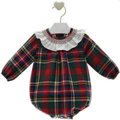 BABY TARTAN WITH RUFFLE COLLAR ROMPER MARILYN