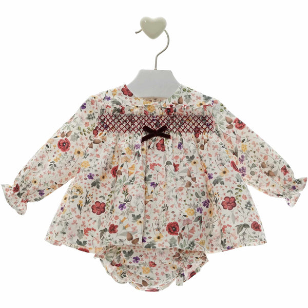 BABY FLORAL AND SMOCKED DETAIL SHORT DRESS SET GRETA