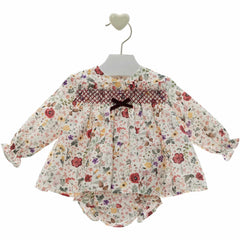 BABY FLORAL AND SMOCKED DETAIL SHORT DRESS SET GRETA