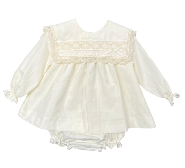BABY LACE COLLAR VELVET BOW SHORT DRESS SET AUDREY