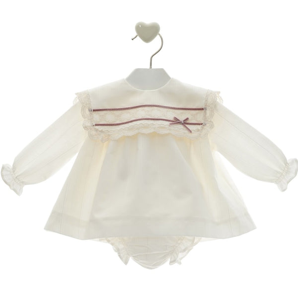 BABY LACE COLLAR VELVET BOW SHORT DRESS SET AUDREY