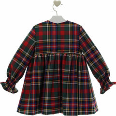 GIRL TARTAN WITH VELVET RED BOW DRESS MARILYN