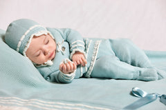 NEWBORN STRIPPED PATTERN RUFFLE COLLAR 3P SET