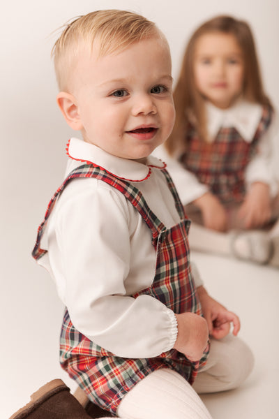 BABY BOYS TARTAN ROMPER SET