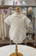 BOYS IVORY SHORT WITH SUSPENDER AND SHIRT 2P