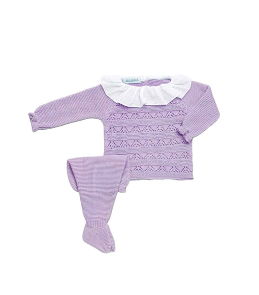 2P NEWBORN OPENWORK PLUMETI COLLAR SET