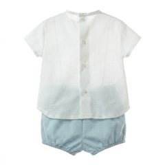 BOYS PIN CHECK SHORT AND SHIRT 2P ALFARERIA