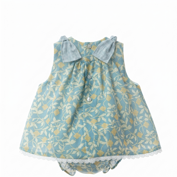 GIRLS LEAF AND FLOWER SLEEVELESS DREES WITH BLOOMER 2P ALFARERIA