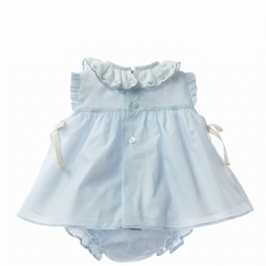 GIRLS EMBROIDERED COLLAR STRIPED DRESS CRISTAL