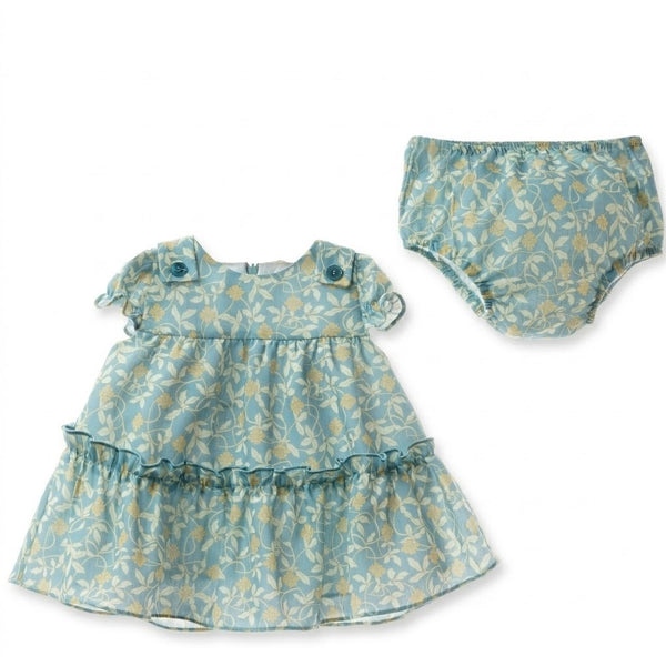 GIRLS LEAF  AND FLOWER DREES WITH BLOOMER  2P ALFARERIA