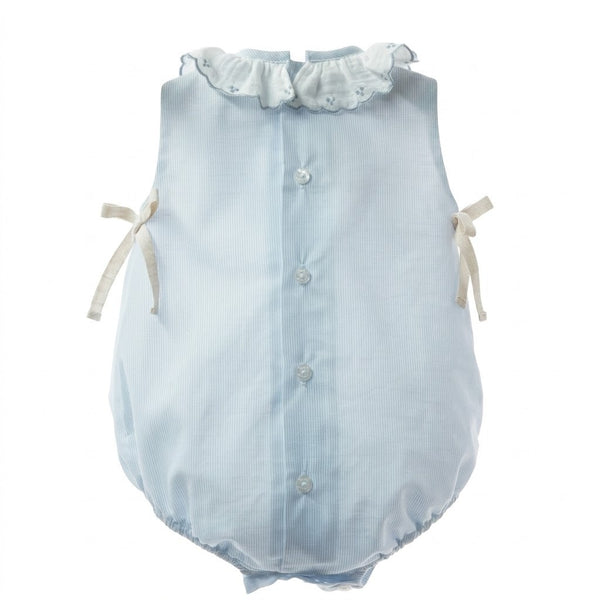BABY EMBROIDERED COLLAR STRIPED ROMPER CRISTAL