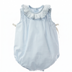BABY EMBROIDERED COLLAR STRIPED ROMPER CRISTAL