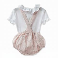 GIRLS BUNNIES FAM ROMPER WITH BLOUSE 2P ARCILLA